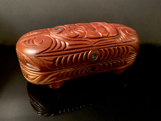 Carved Waka Huia (tiki design) by Wood Masters