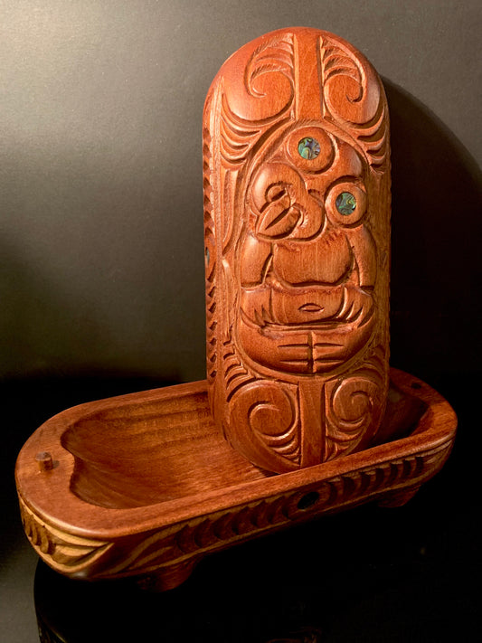 Carved Waka Huia (tiki design) by Wood Masters