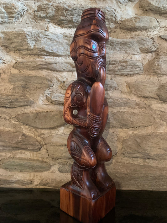 Carved Teko Teko on stand - 62cm by Wood Masters
