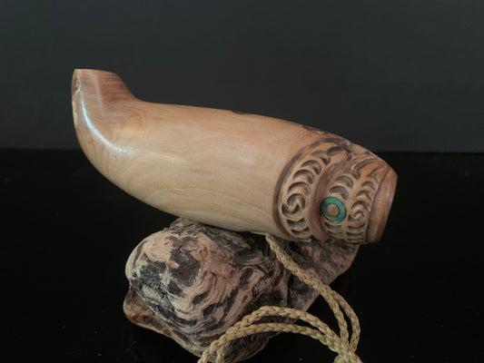 Carved Manuka Wood Nguru (flute) by Alex Sands