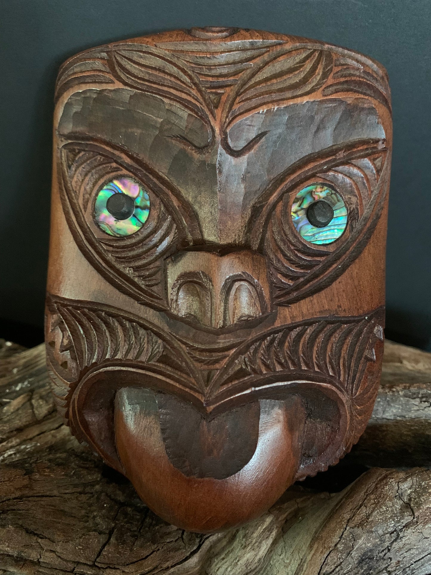 Carved Wheku Mask 12.5cm by Derek Drewry
