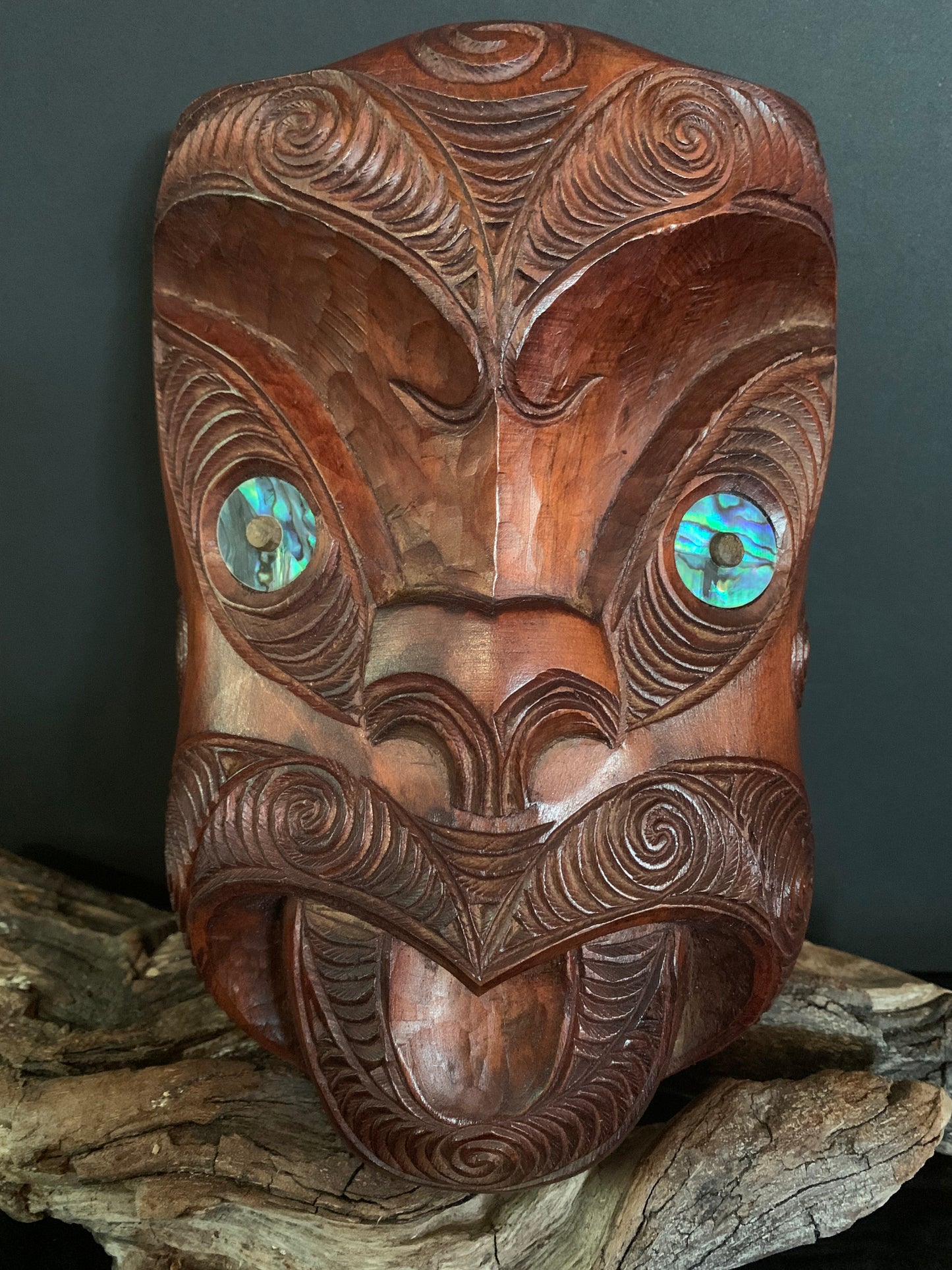 Carved Wheku Mask 20.5cm by Derek Drewry