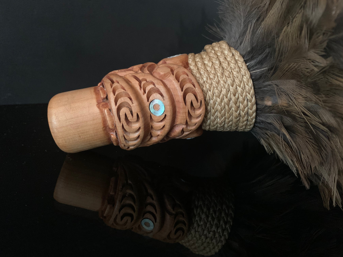 Carved Putatara (Conch Shell Trumpet) by Alex Sands