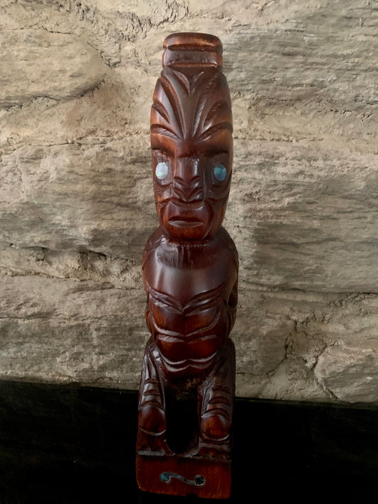 Hand Carved Tekoteko 28cm (with paua shell detail) by Wood Masters