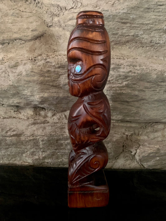 Hand Carved Tekoteko 28cm (with paua shell detail) by Wood Masters