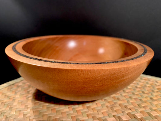 Wooden Bowl by Mark Russell - Kauri with Paua Shell Inlay No420