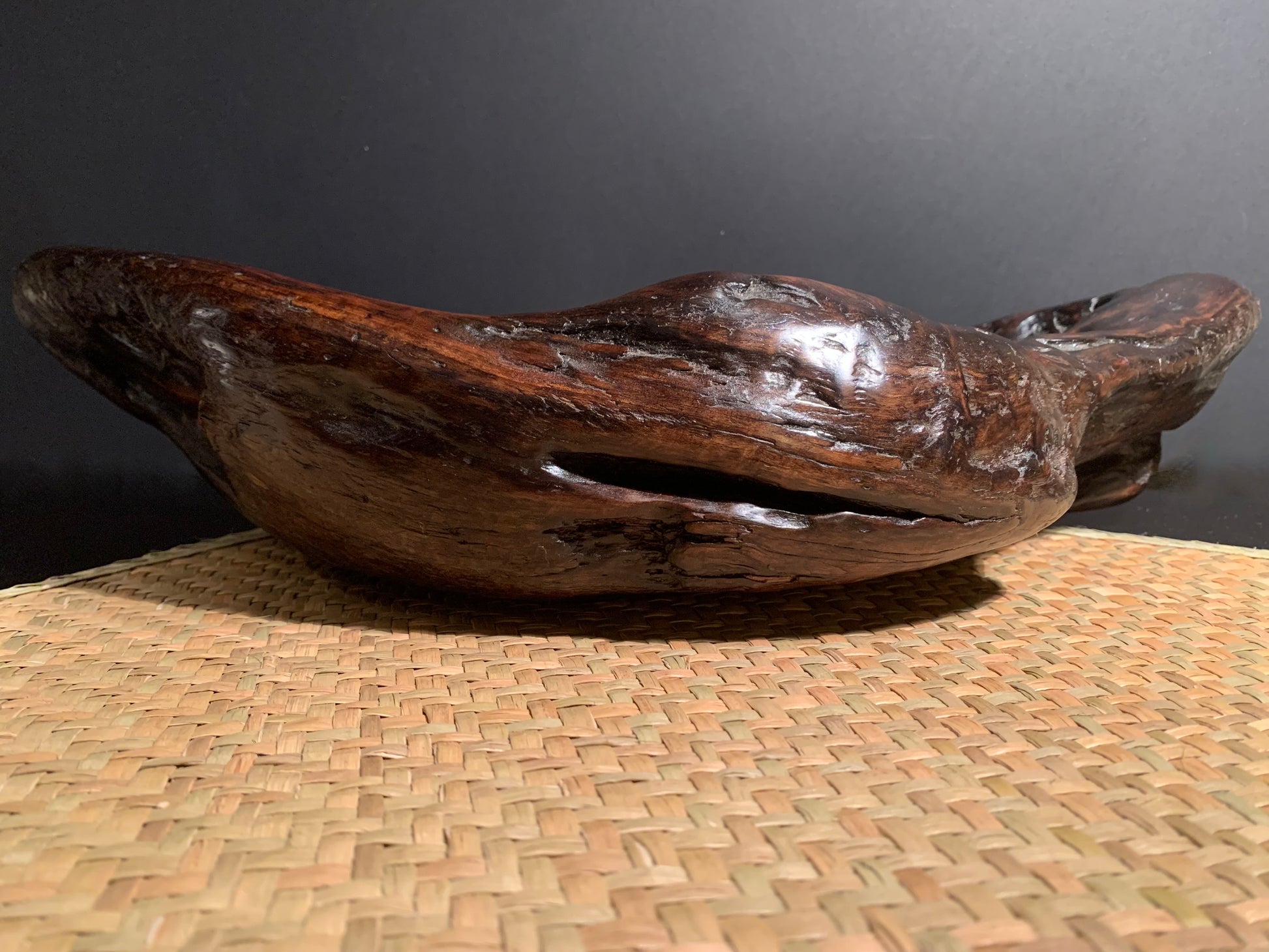 Large natural wooden bowl. 