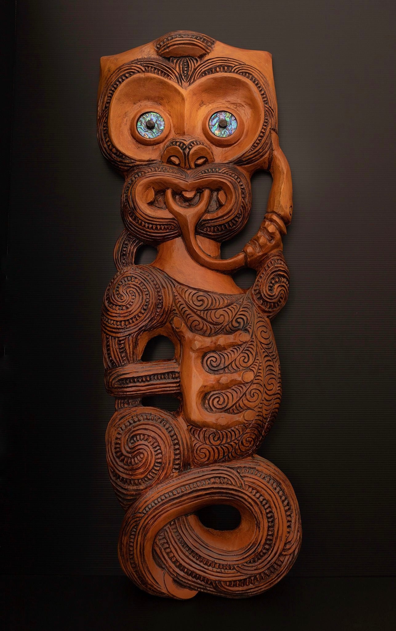 New Zealand Maori Taniwha Wood Carving by Gary Holder Silver Fern Gallery