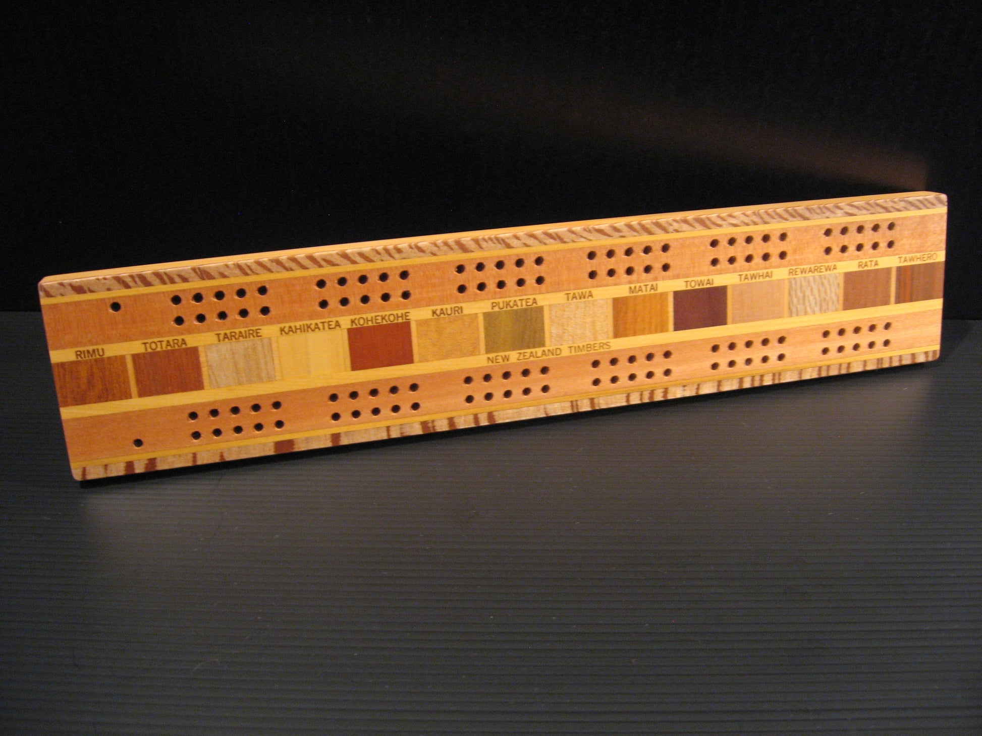 Wooden Cribbage Board for Two Players by Timber Arts Silver Fern Gallery