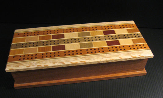 Wooden Cribbage Card Box for Two Players by Timber Arts Silver Fern Gallery