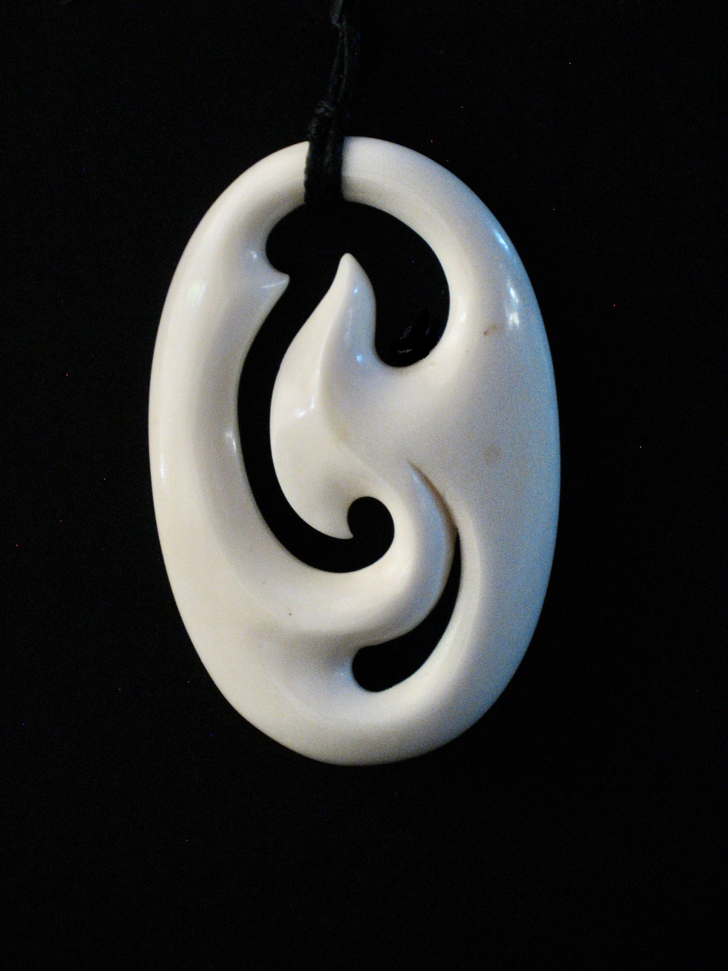 New Zealand Maori Bone Pendant No97 by Norman Clark Silver Fern Gallery 