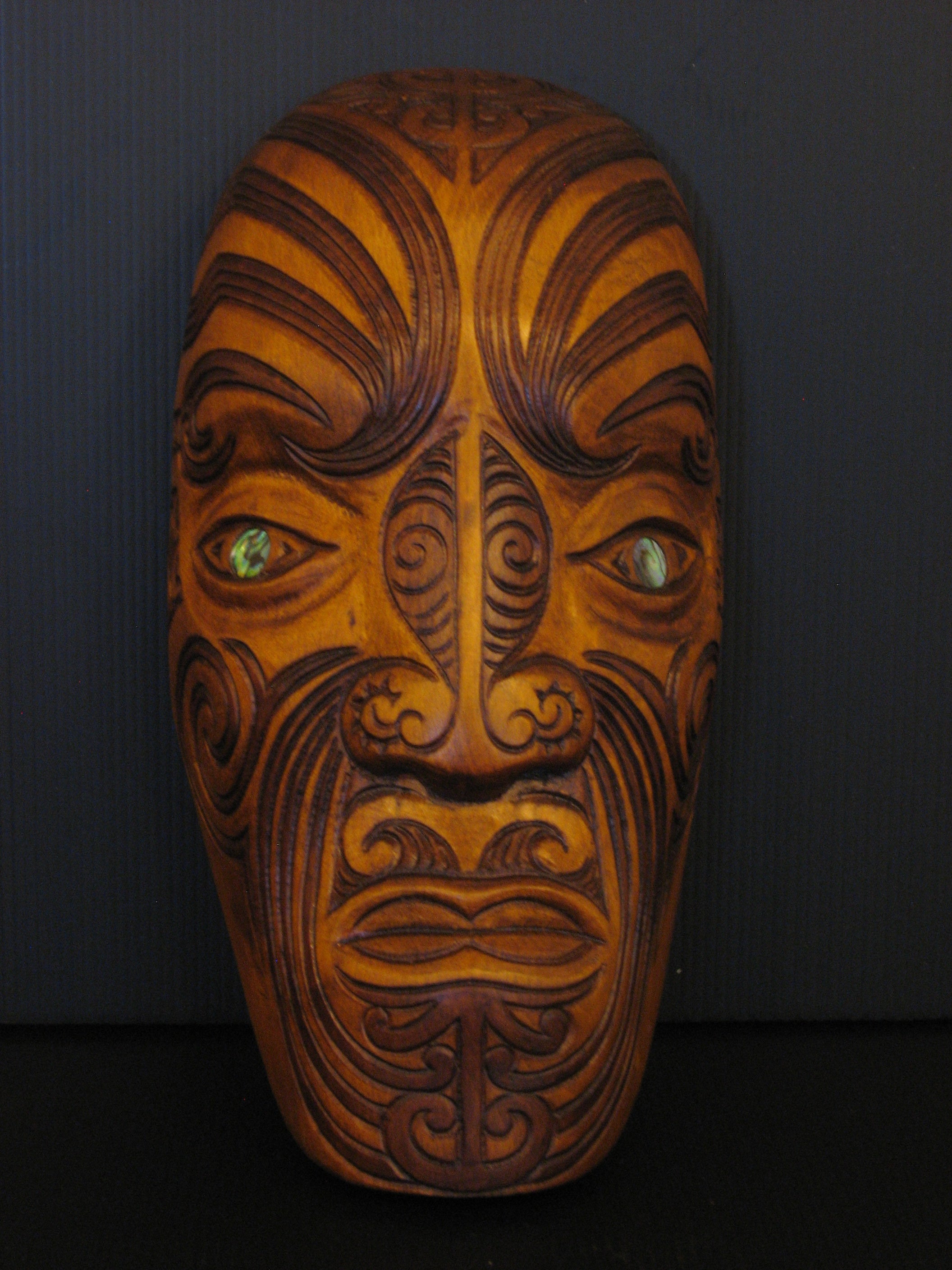 Maori Handcarved Wood Mask no.2 from New Zealand – silverferngallery