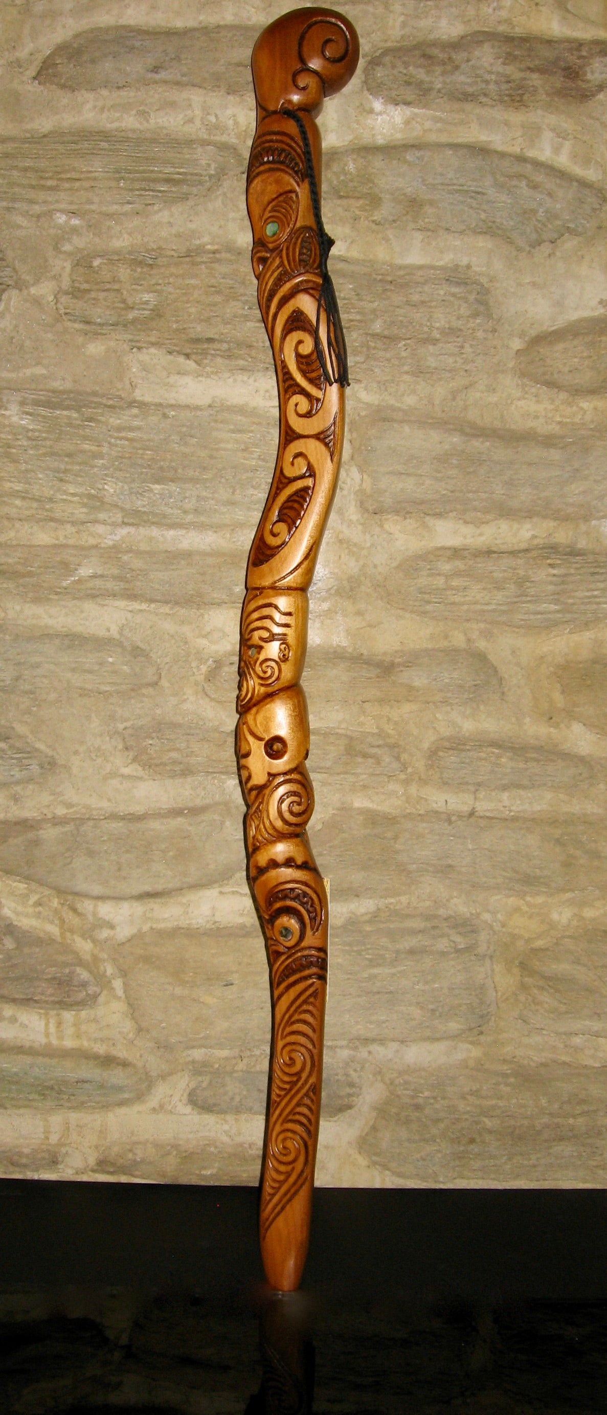 Hand Carved Tokotoko Walking stick by Jason Holder Silver Fern Gallery