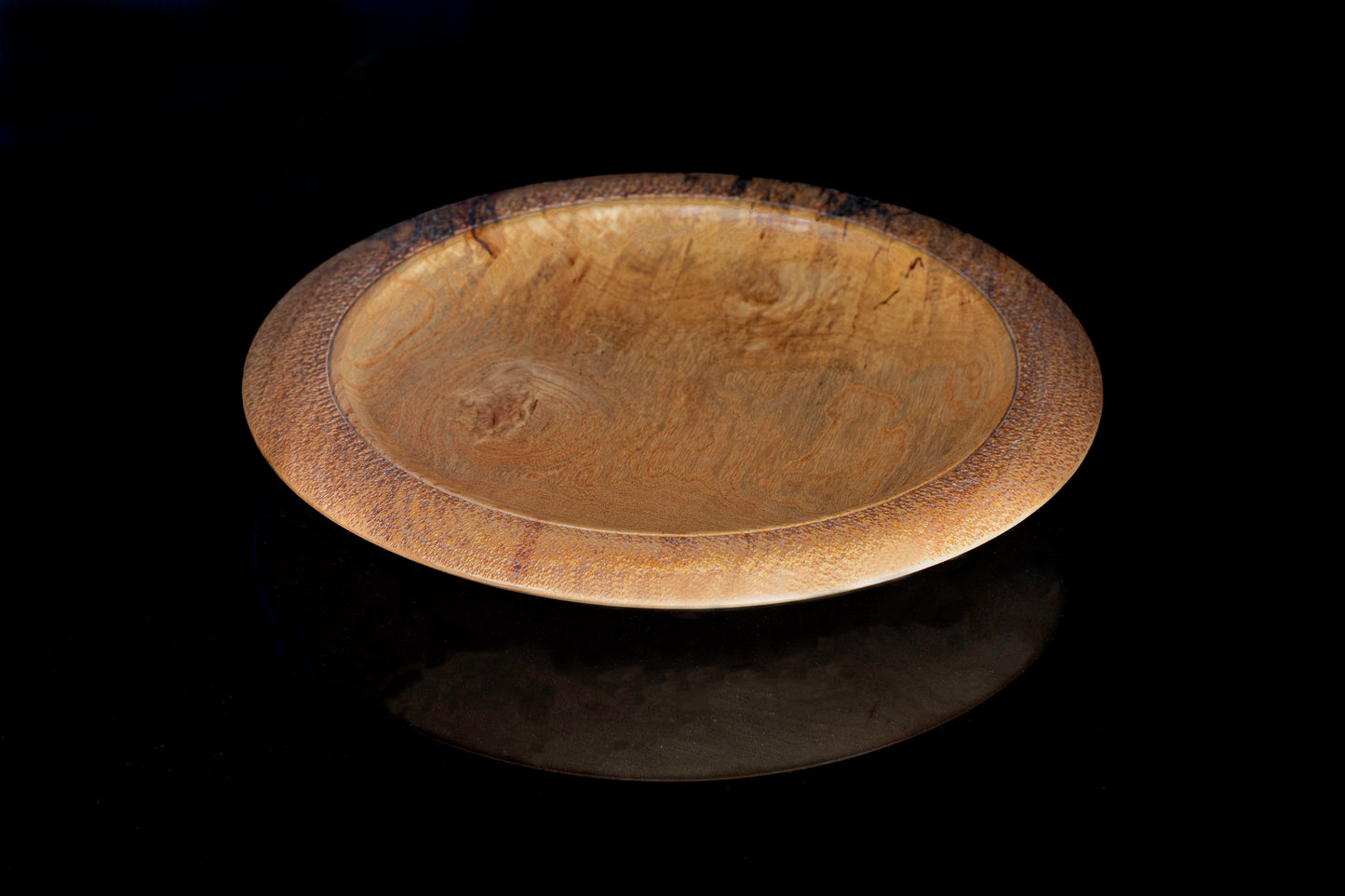 Side view of Ash Wood Bowl by Woodturner Mark Russell No322