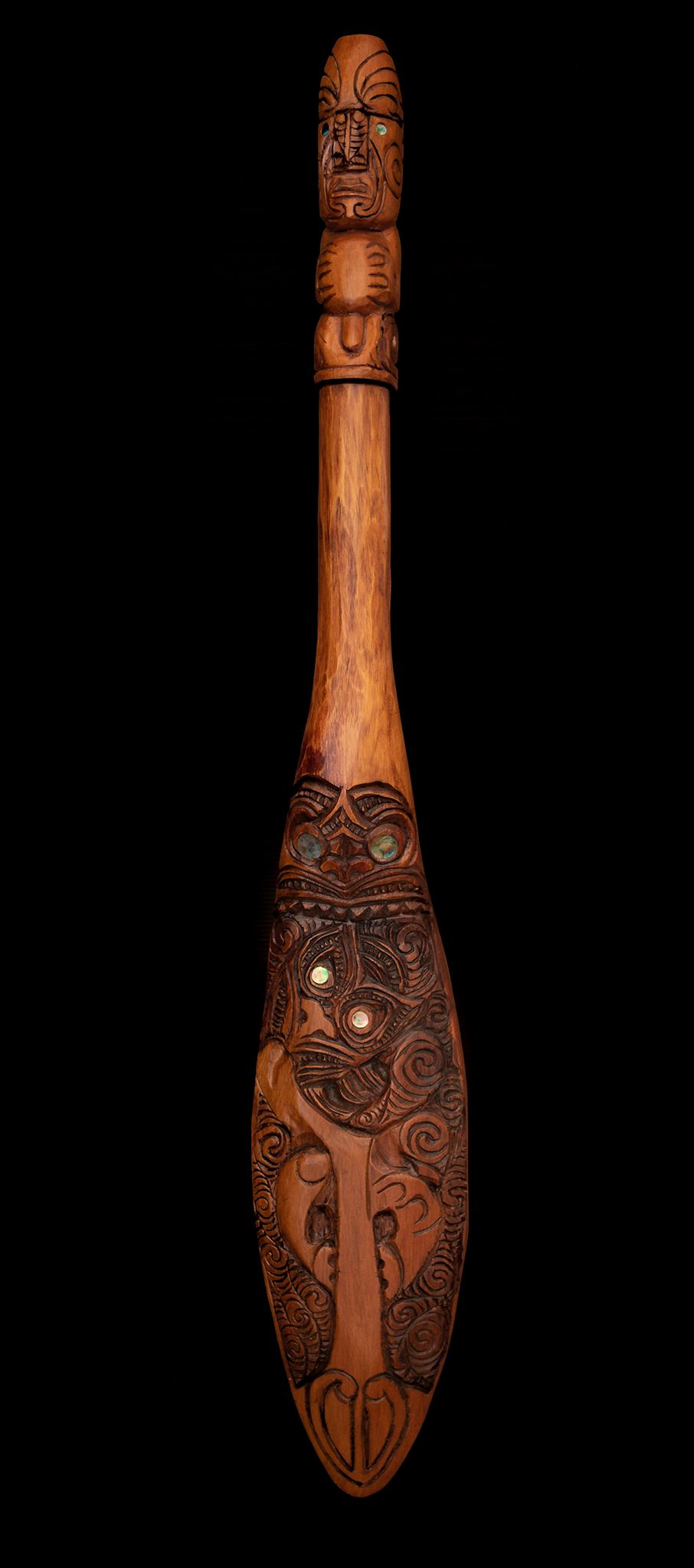New Zealand Maori Waka Hoe Paddle Carving by Grant Holder Silver Fern Gallery