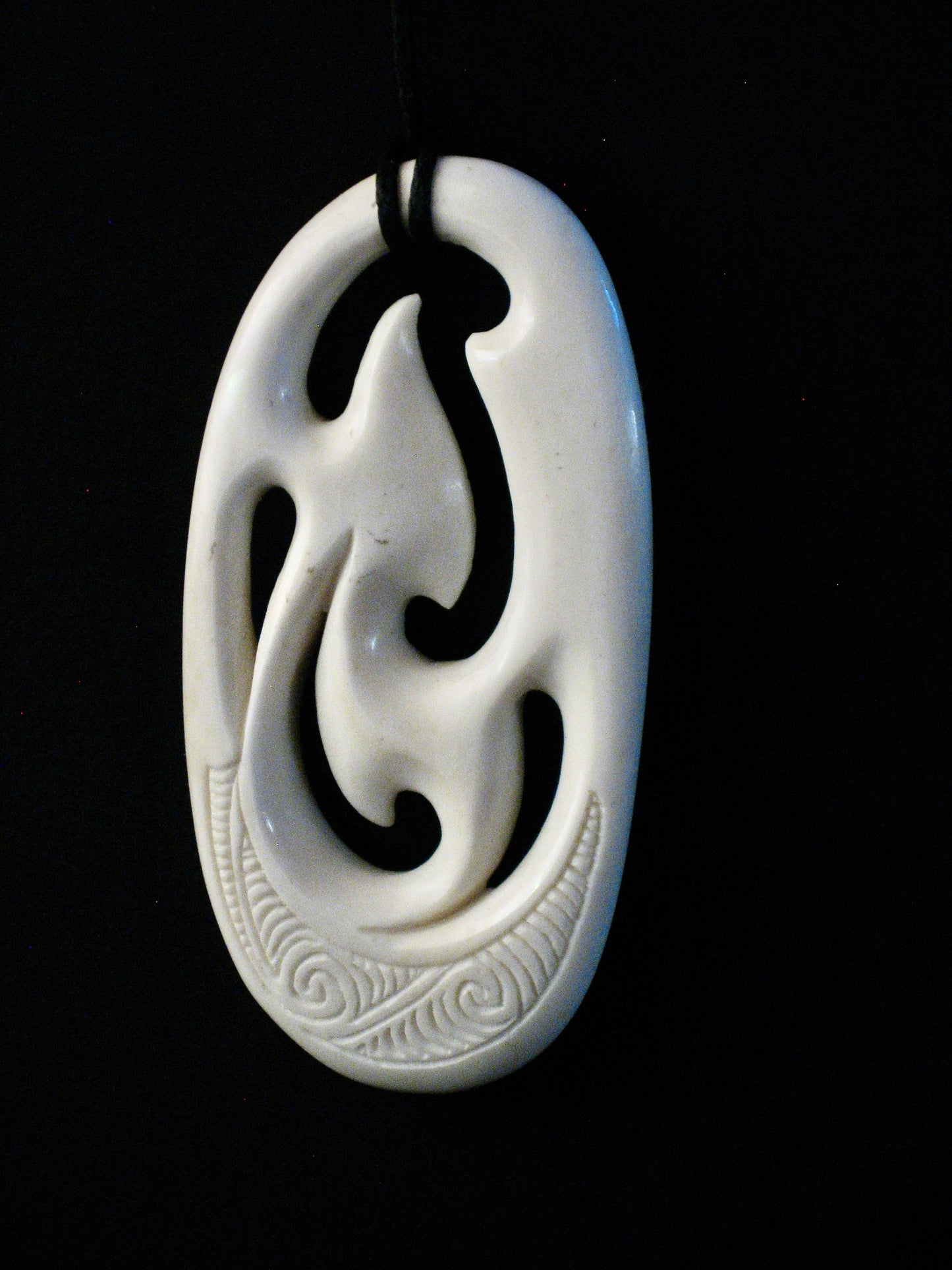 New Zealand Maori Bone Pendant No11 by Norman Clark Silver Fern Gallery 
