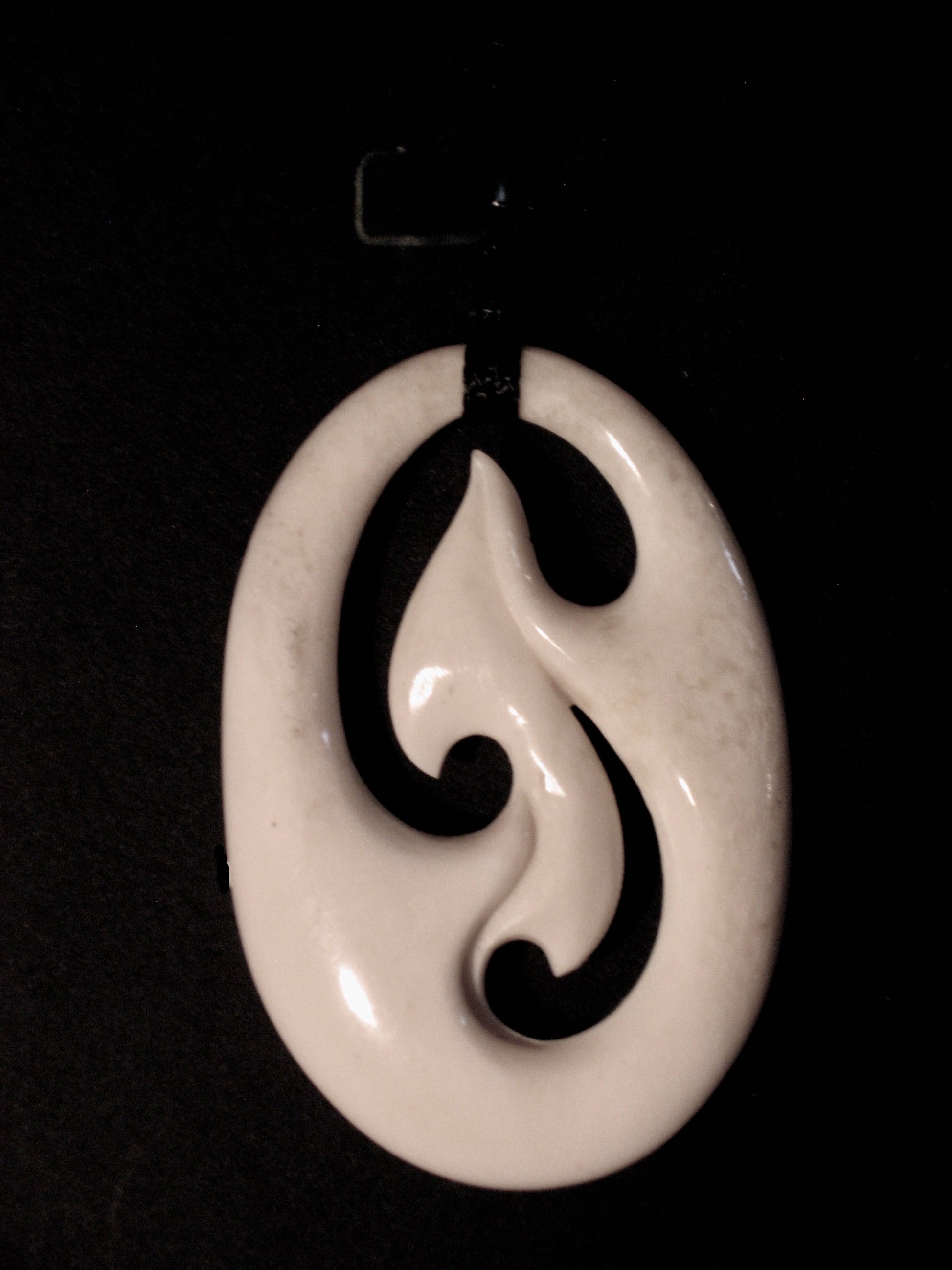 New Zealand Maori Bone Pendant No106 by Norman Clark Silver Fern Gallery 