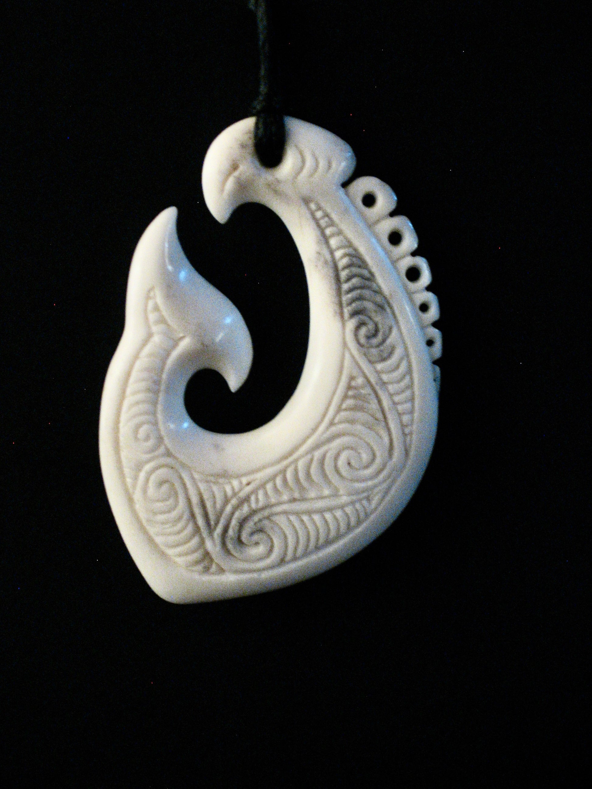 Buy Maori Spiral Necklace New Zealand Taniwha Koru Bone Carving Pendant,  Polynesian Pacific Island Design Style, Creation, New Life Online in India  - Etsy