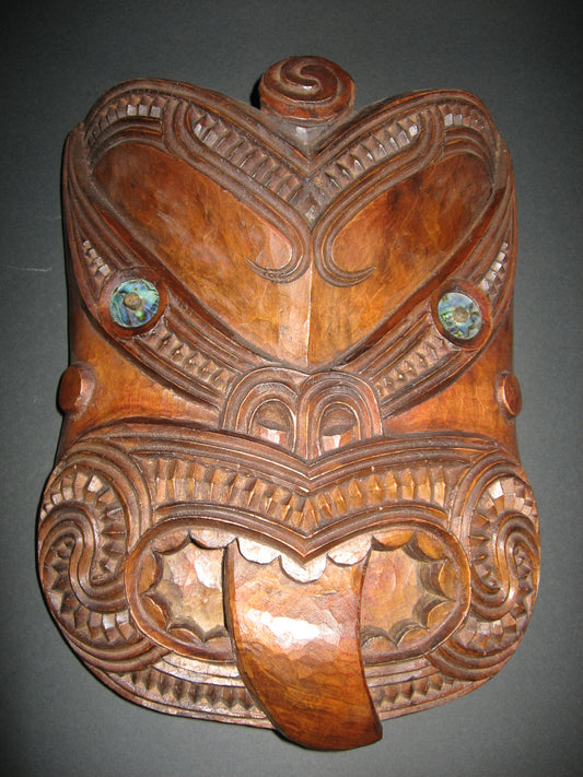 Hand Carved Maori Wheku Mask Silver Fern Gallery