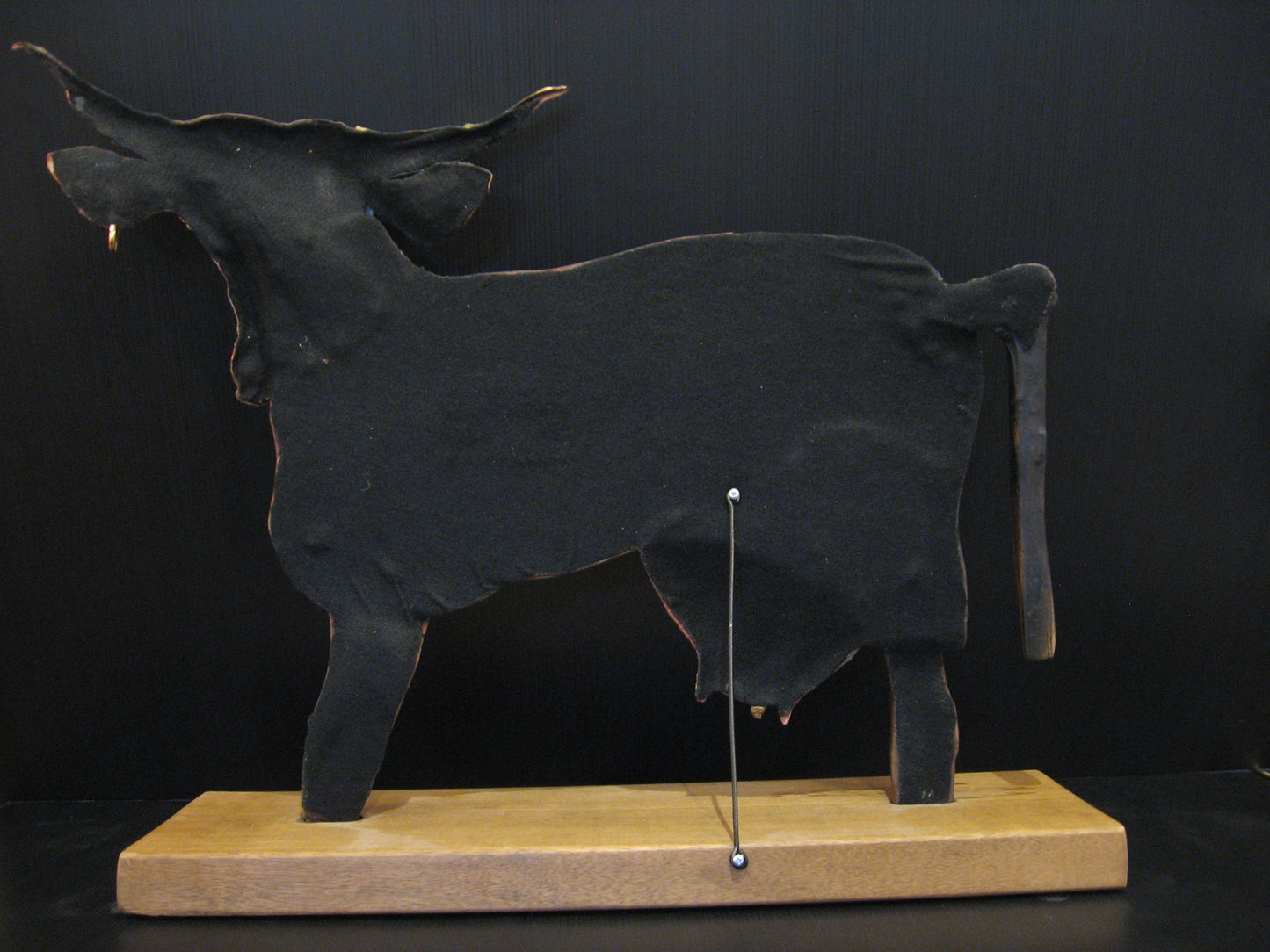 Reverse side of Cow Sculpture Art of Metal and Wood by Serge Souslov Silver Fern Gallery