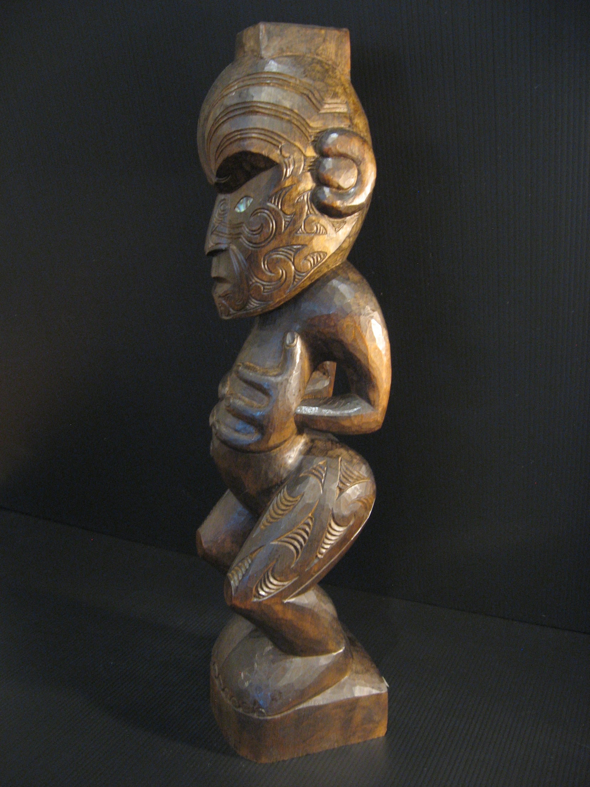 Hand Carved Maori Tekoteko Carving by Thomas Hansen Silver Fern Gallery