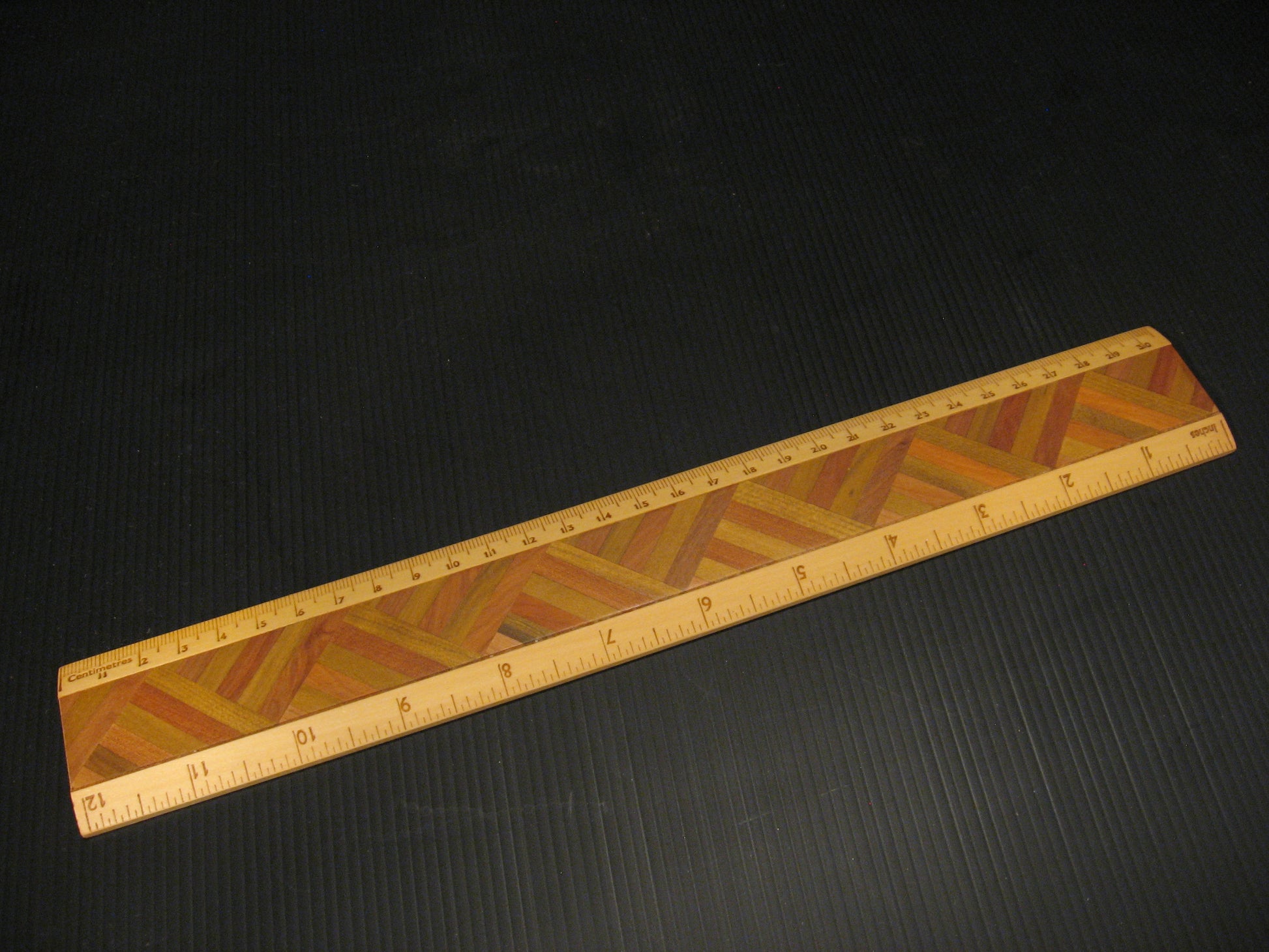 Ruler from NZ Native Timbers Totara and Pukatea by Timber Arts Silver Fern Gallery