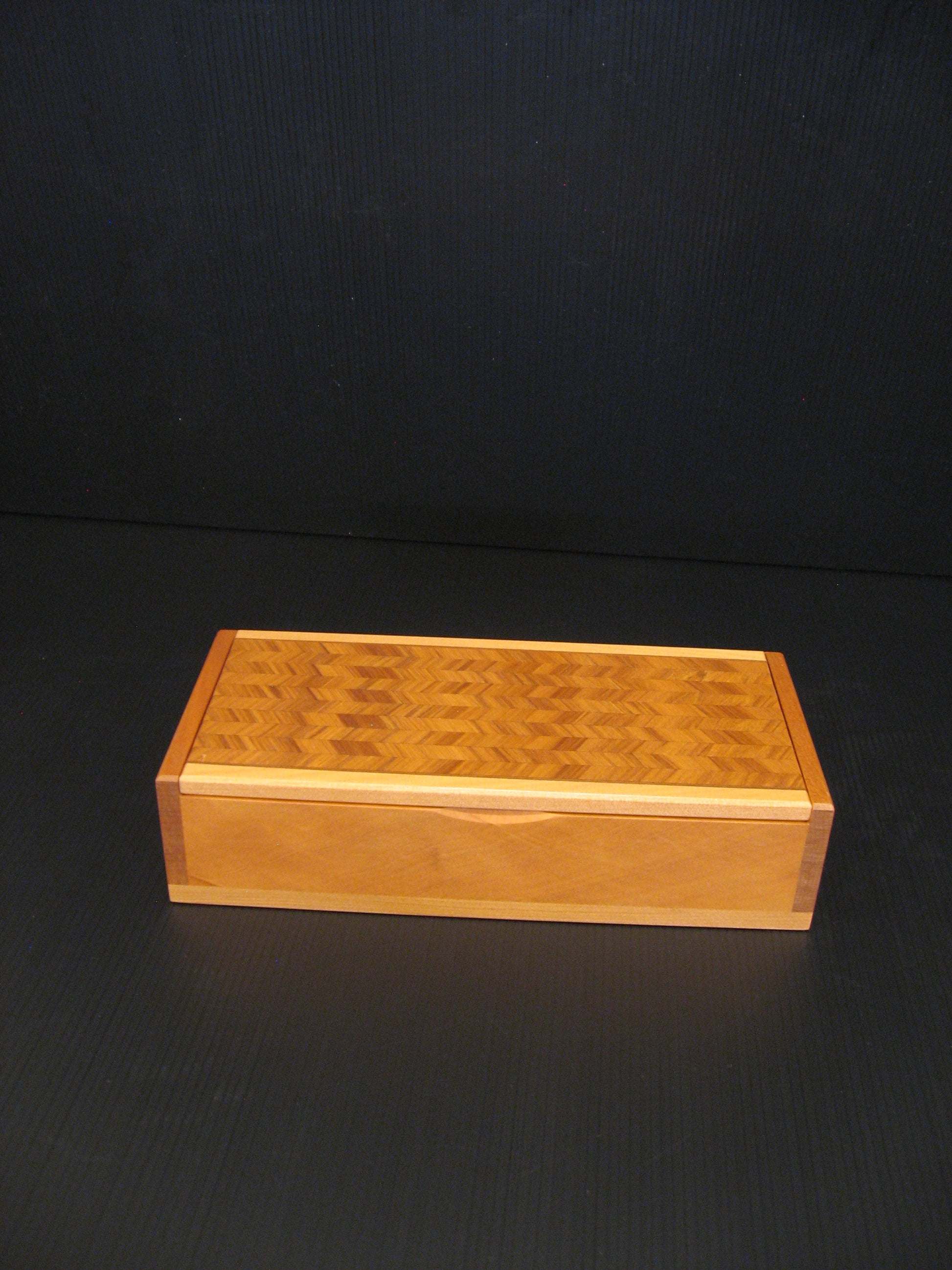 Kauri Wooden Zigzag Patterned Jewellery Box by Timber Arts NZ Silver Fern Gallery