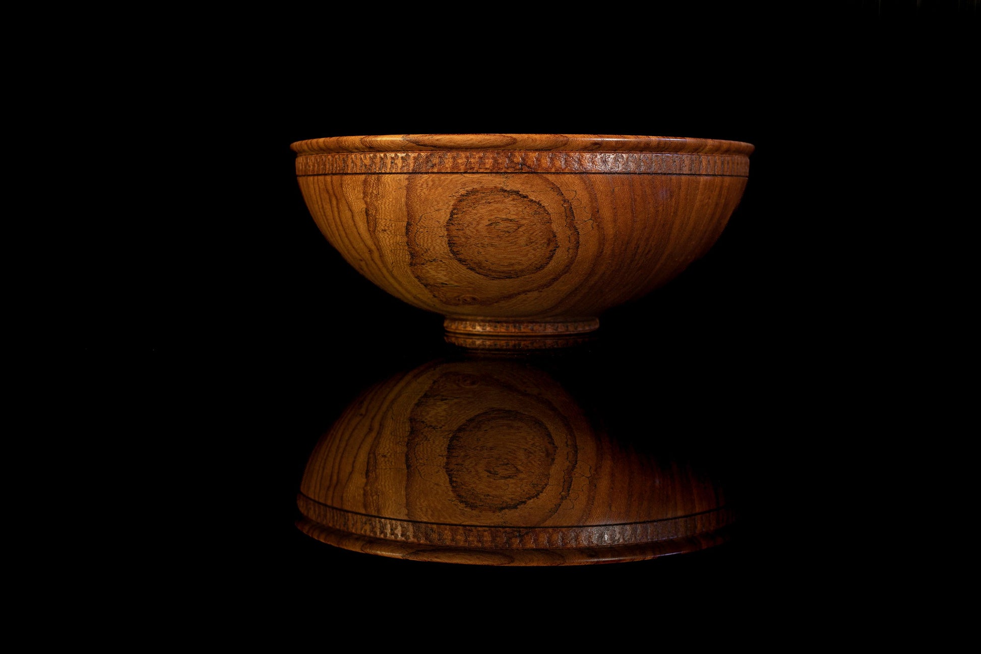 Elm Wood Bowl by Woodturner Mark Russell No386