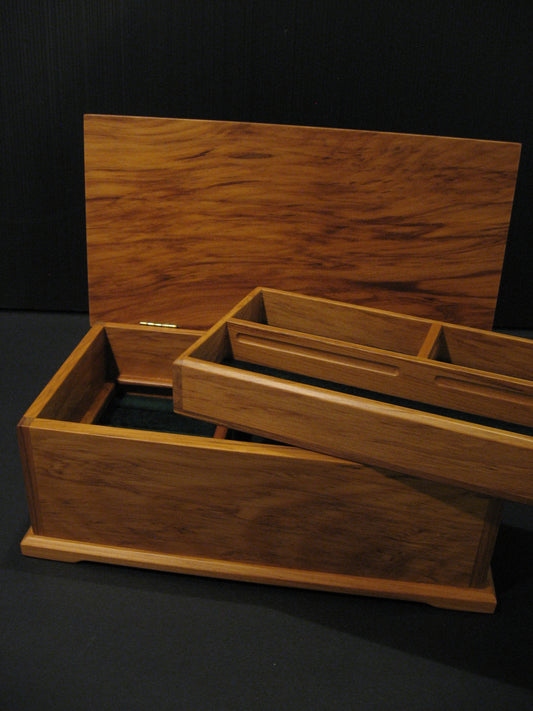 Inside Rimu Wooden Deluxe Jewellery Box by Timber Arts NZ Silver Fern Gallery