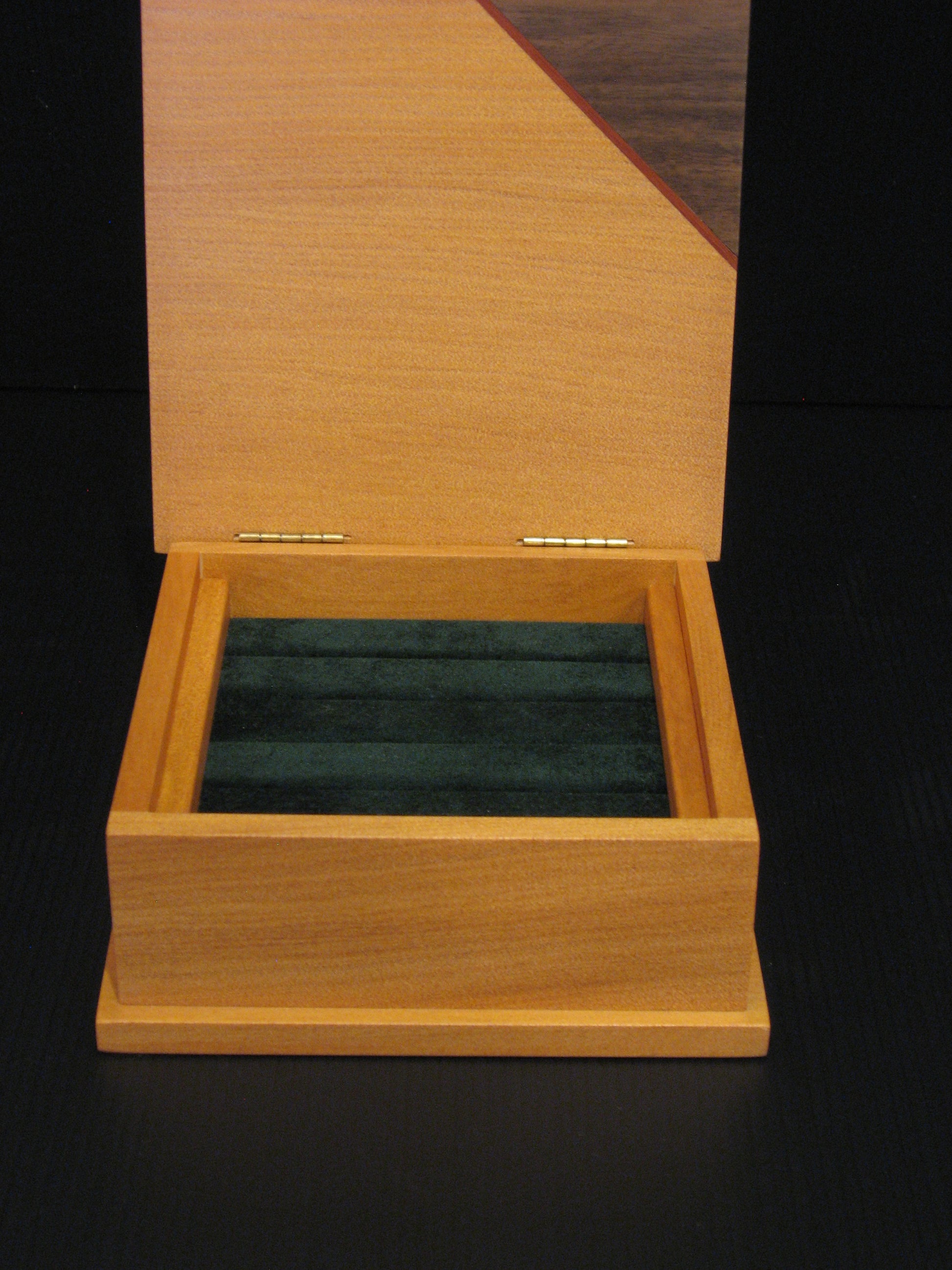 Inside of Wooden Cufflink or Earring Box by Timber Arts Silver Fern Gallery
