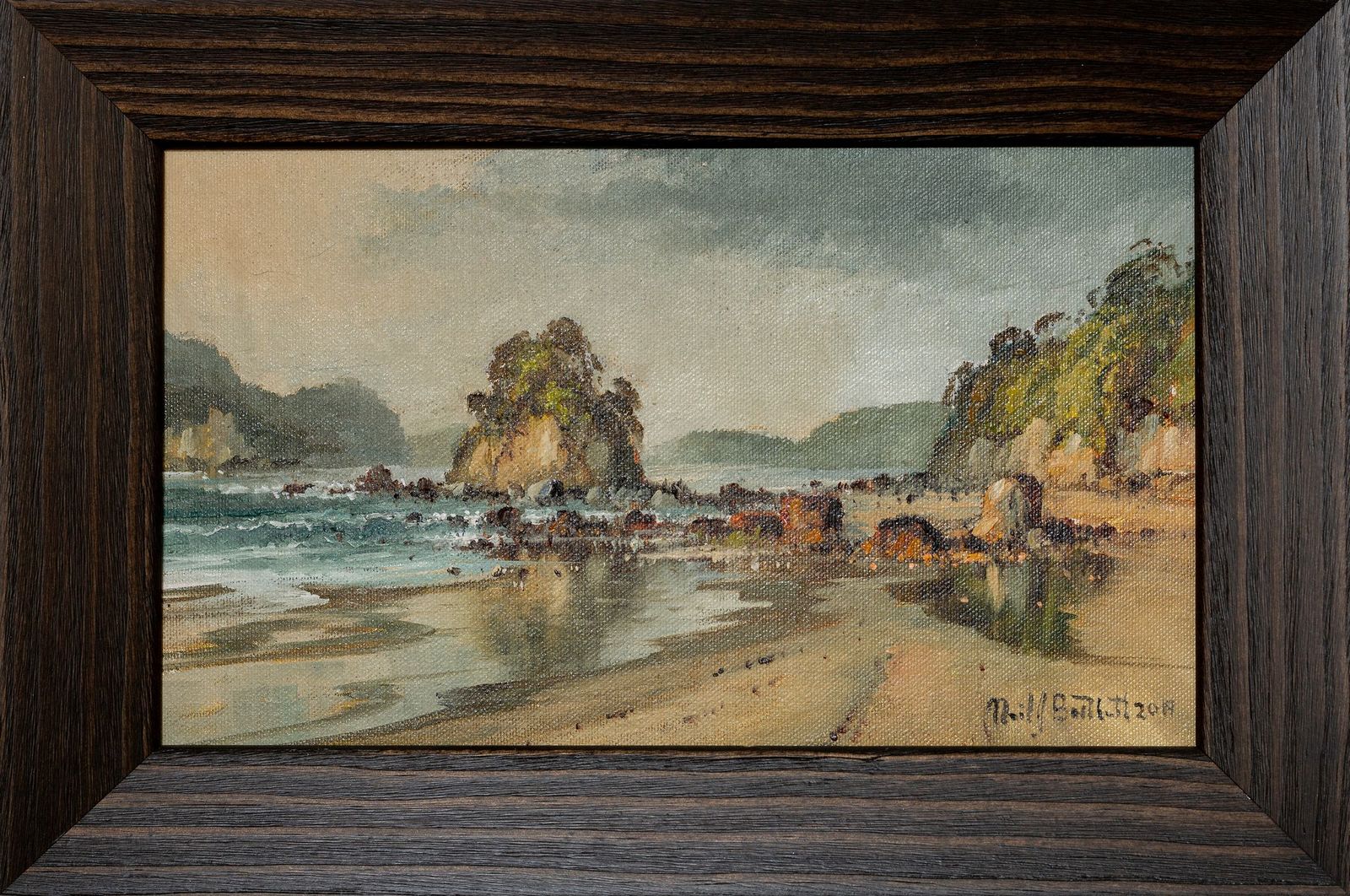 Framed Oil Painting by Neil J Bartlett Ringa Ringa Bay Stewart Island New Zealand Silver Fern Gallery