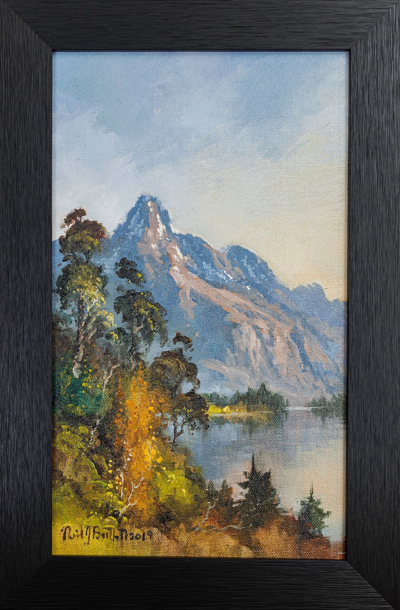 Framed Oil Painting by Neil J Bartlett Walter Peak Queenstown New Zealand Silver Fern Gallery