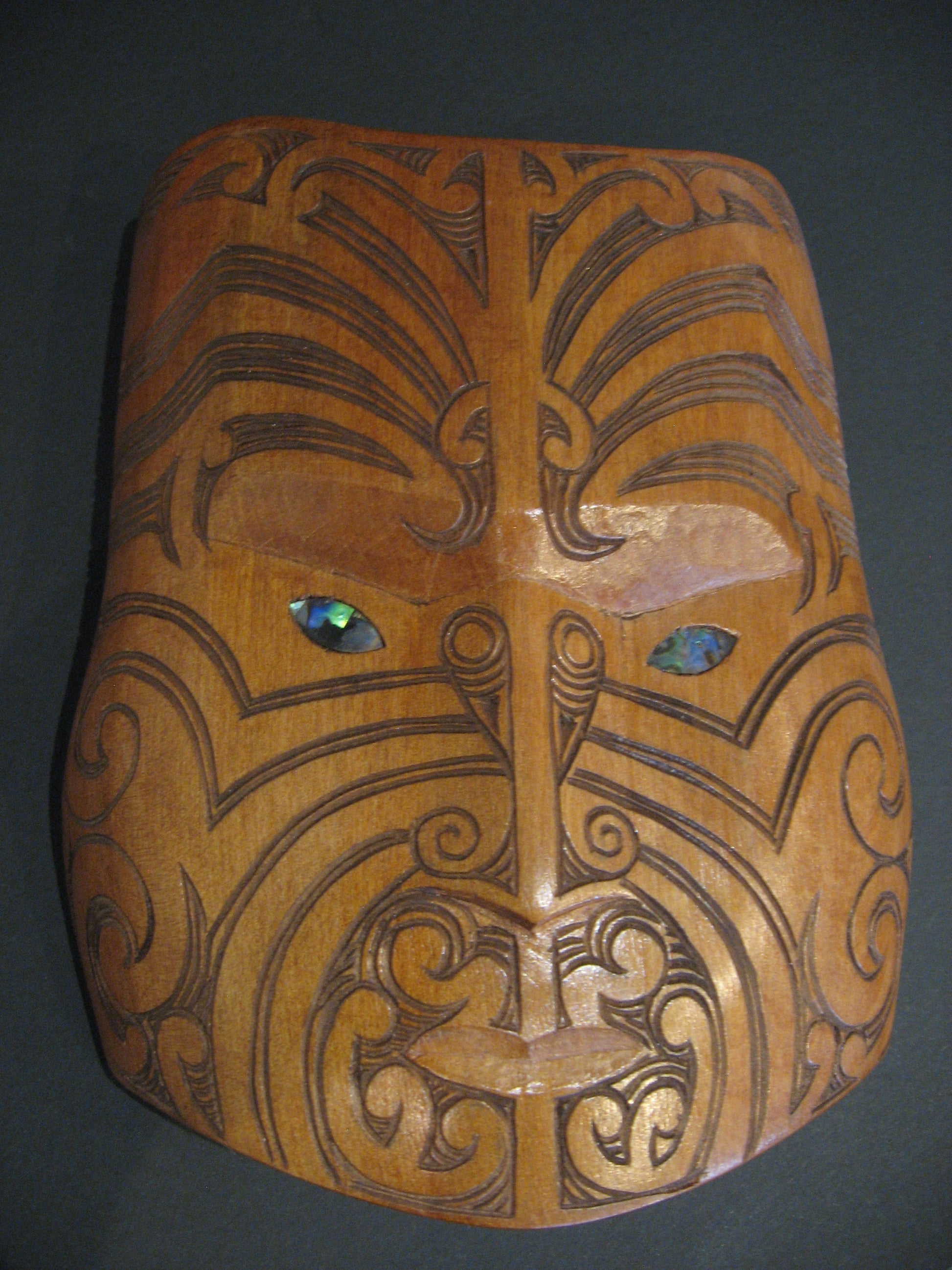 Hand Carved Maori Upoko Mask by Thomas Hansen Silver Fern Gallery