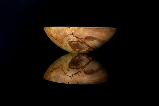 Silver Birch Wood Bowl by Woodturner Mark Russell No416