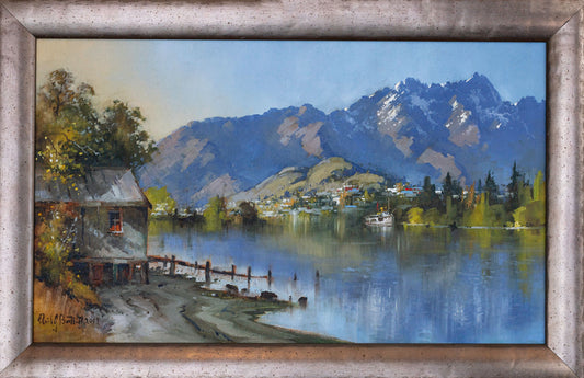 Oil Painting by renowned landscape artist Neil J Bartlett of TSS Earnslaw Lake Wakatipu Queenstown Silver Fern Gallery