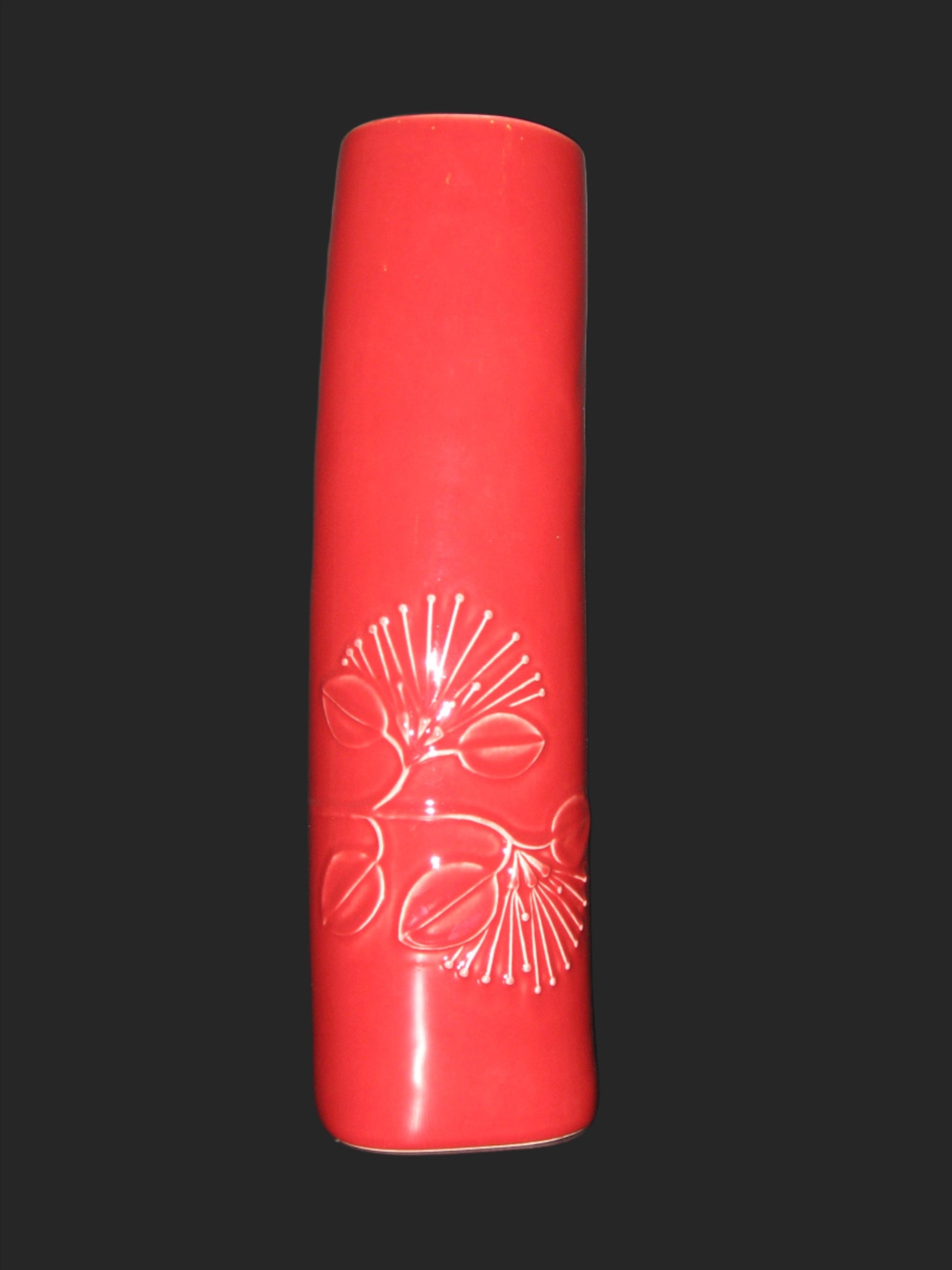 Back view of Ceramic Vase Pohutukawa Design Bob Steiner Silver Fern Gallery