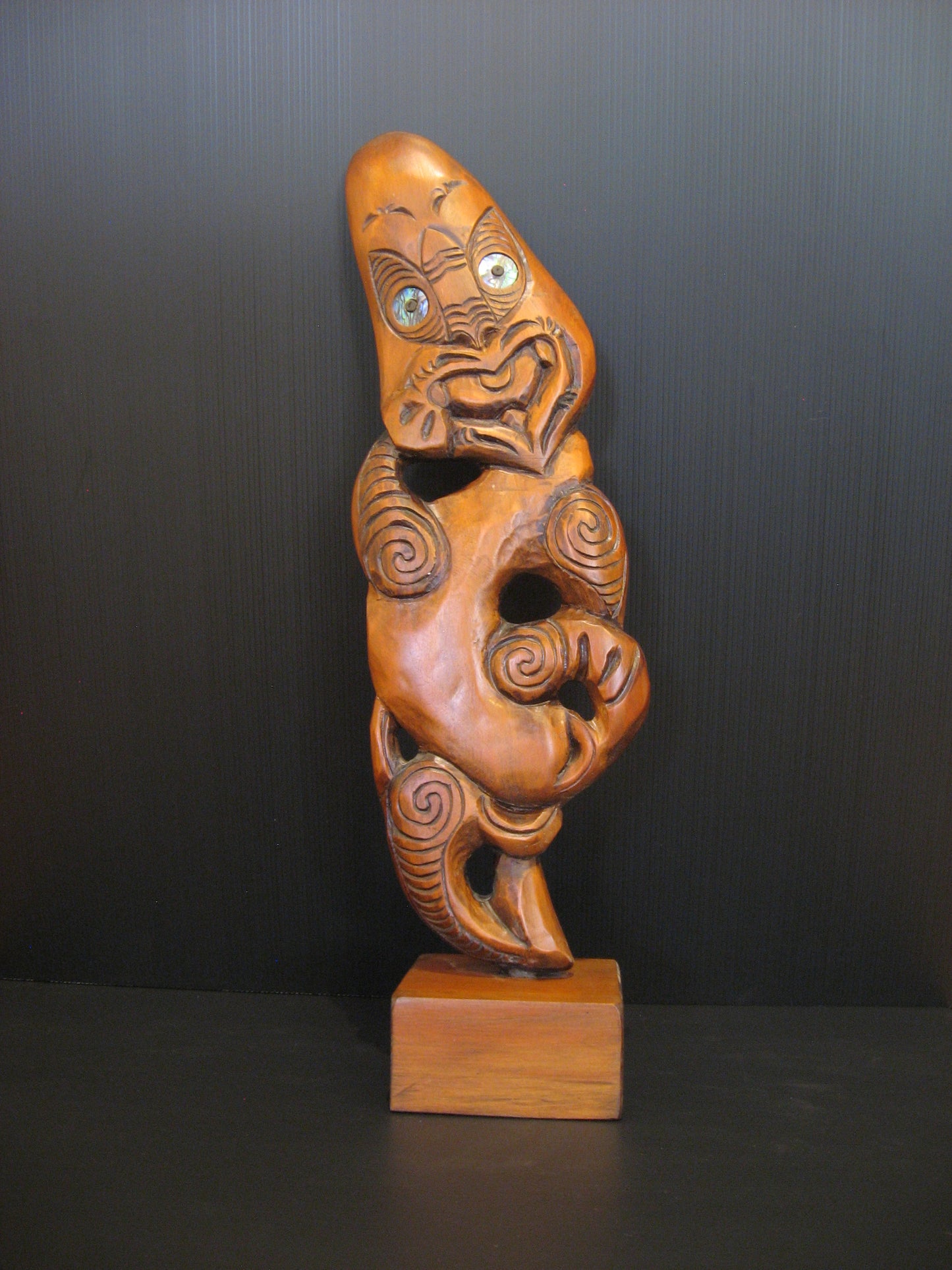 New Zealand Maori Tekoteko Kapa Haka Carving by Gary Holder Silver Fern Gallery