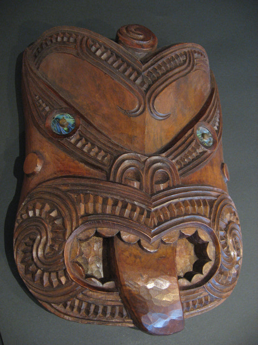 Hand Carved Maori Wheku Mask Silver Fern Gallery