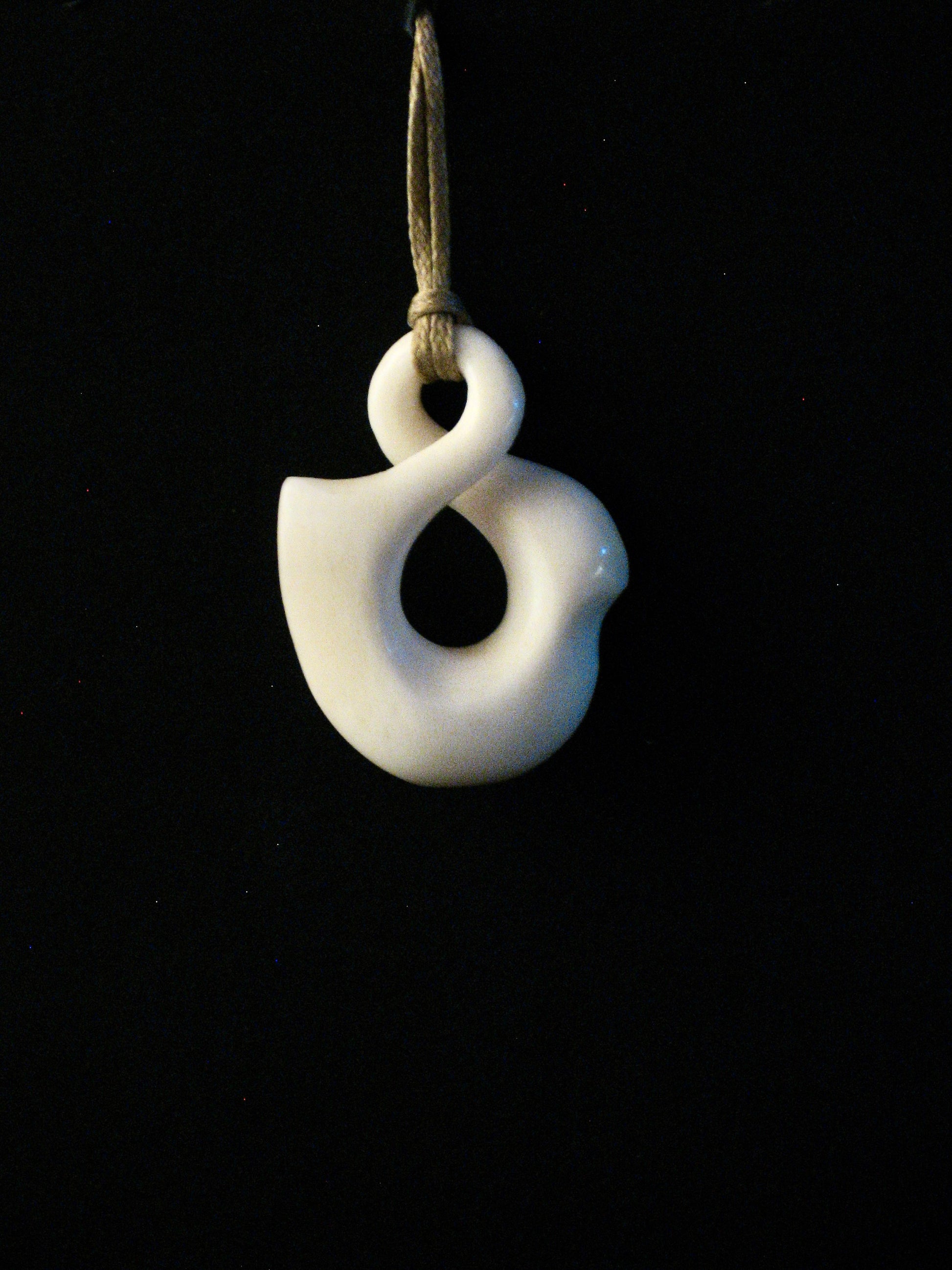 New Zealand Maori Bone Pendant No46 by Norman Clark Silver Fern Gallery 