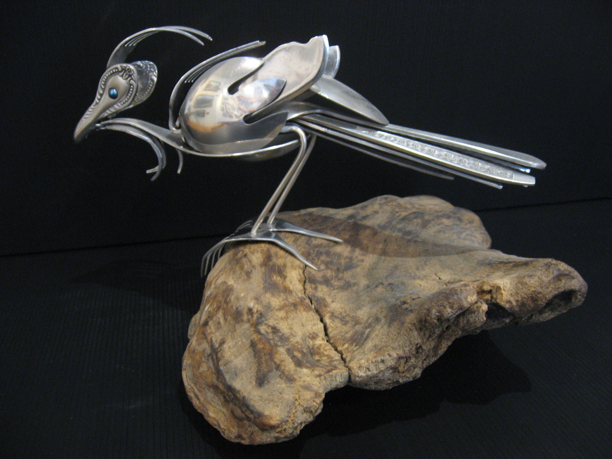 Sculpture from Cutlery Tui Bird by Nathan Hull Silver Fern Gallery