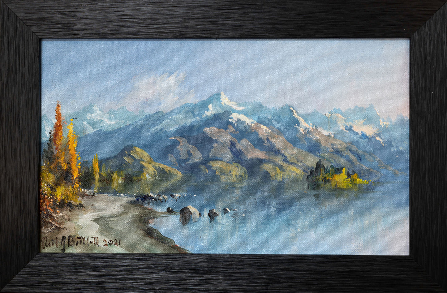 Framed Oil Painting by Neil J Bartlett Wanaka New Zealand Silver Fern Gallery