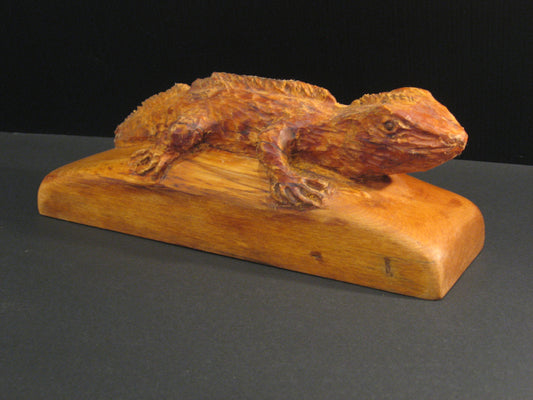 Handcarved NZ Native Tuatara by Andrew Lyons  Silver fern Gallery