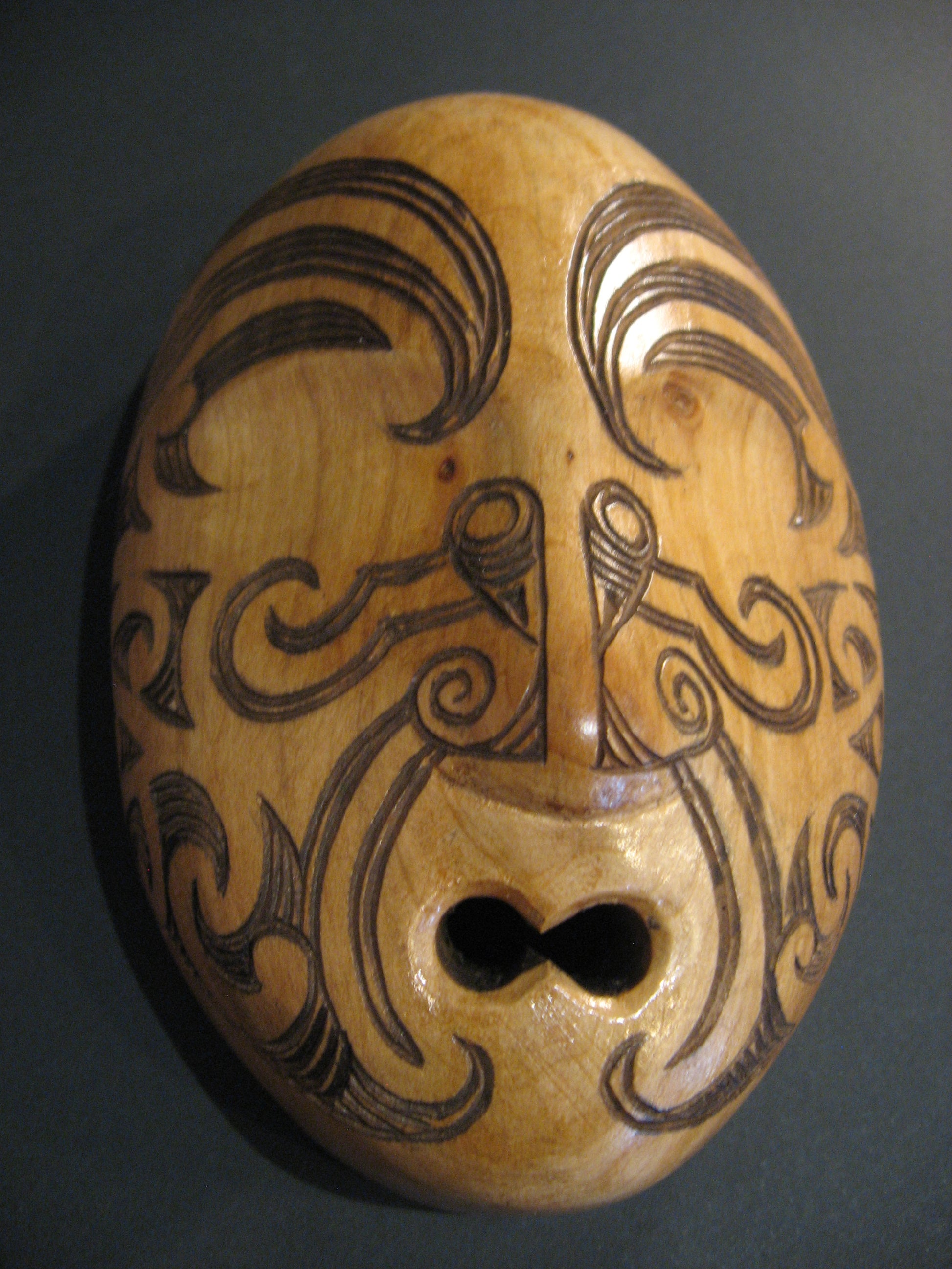 Hand Carved Maori Parata Mask by Thomas Hansen Silver Fern Gallery