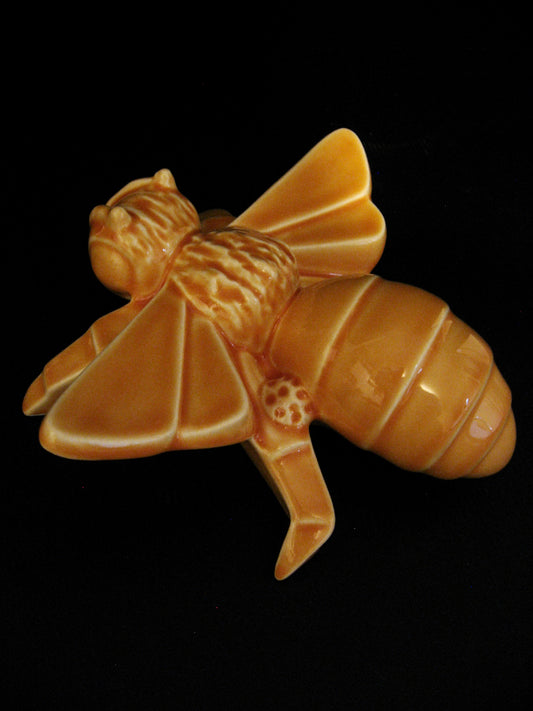 Left side view of Ceramic Honey Bee Wall Art by Bob Steiner Silver Fern Gallery