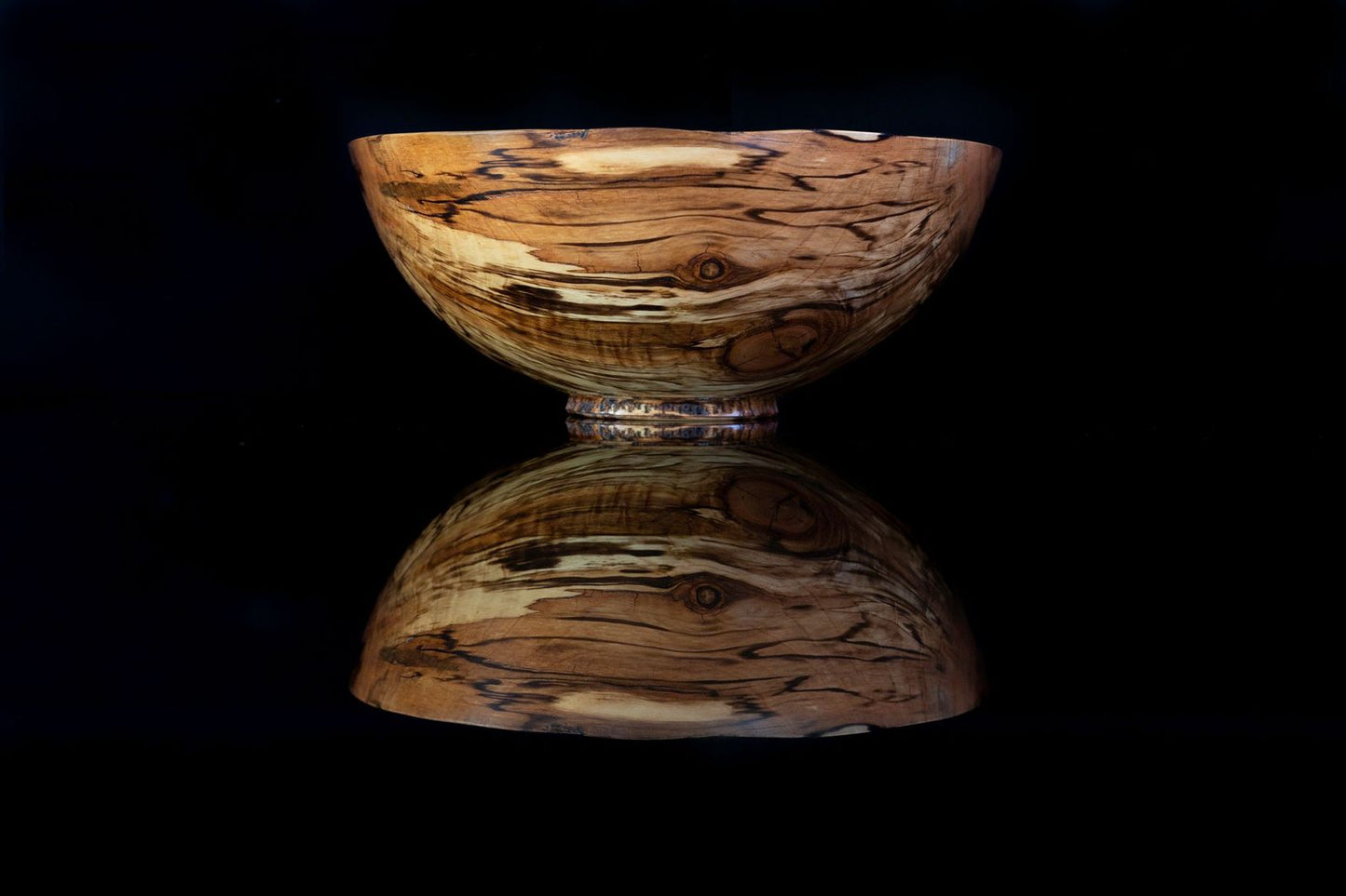 Black Beech Wood Bowl by Woodturner Mark Russell No387