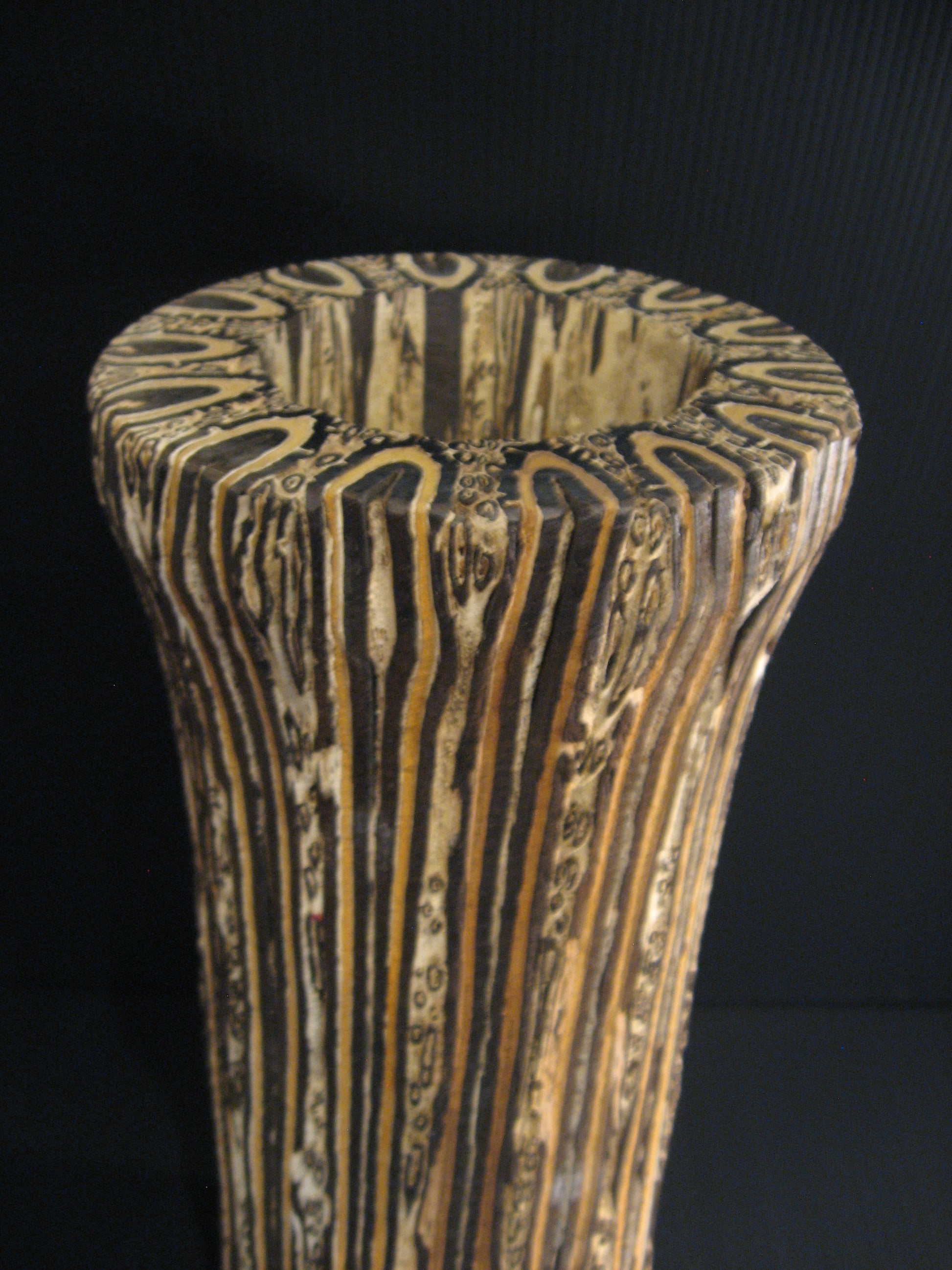 Detail of Ponga Wooden Vase New Zealand Native Wood by Fernwood Silver Fern Gallery