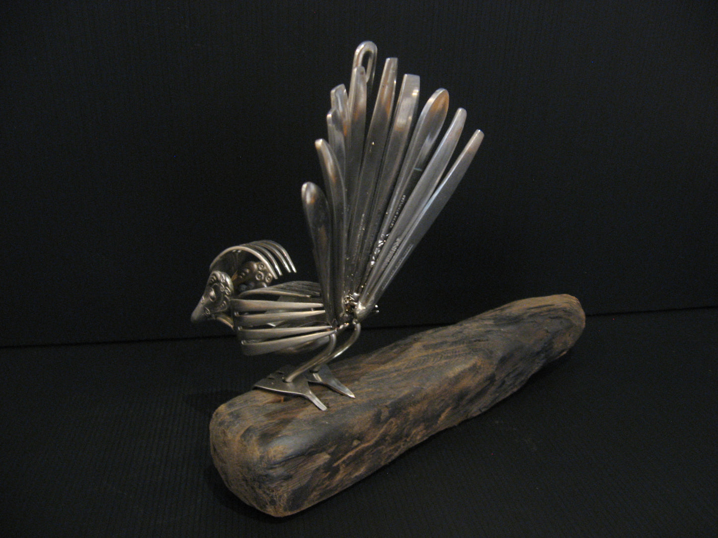 Sculpture from Cutlery Piwakawaka (Fantail) by Nathan Hull Silver Fern Gallery
