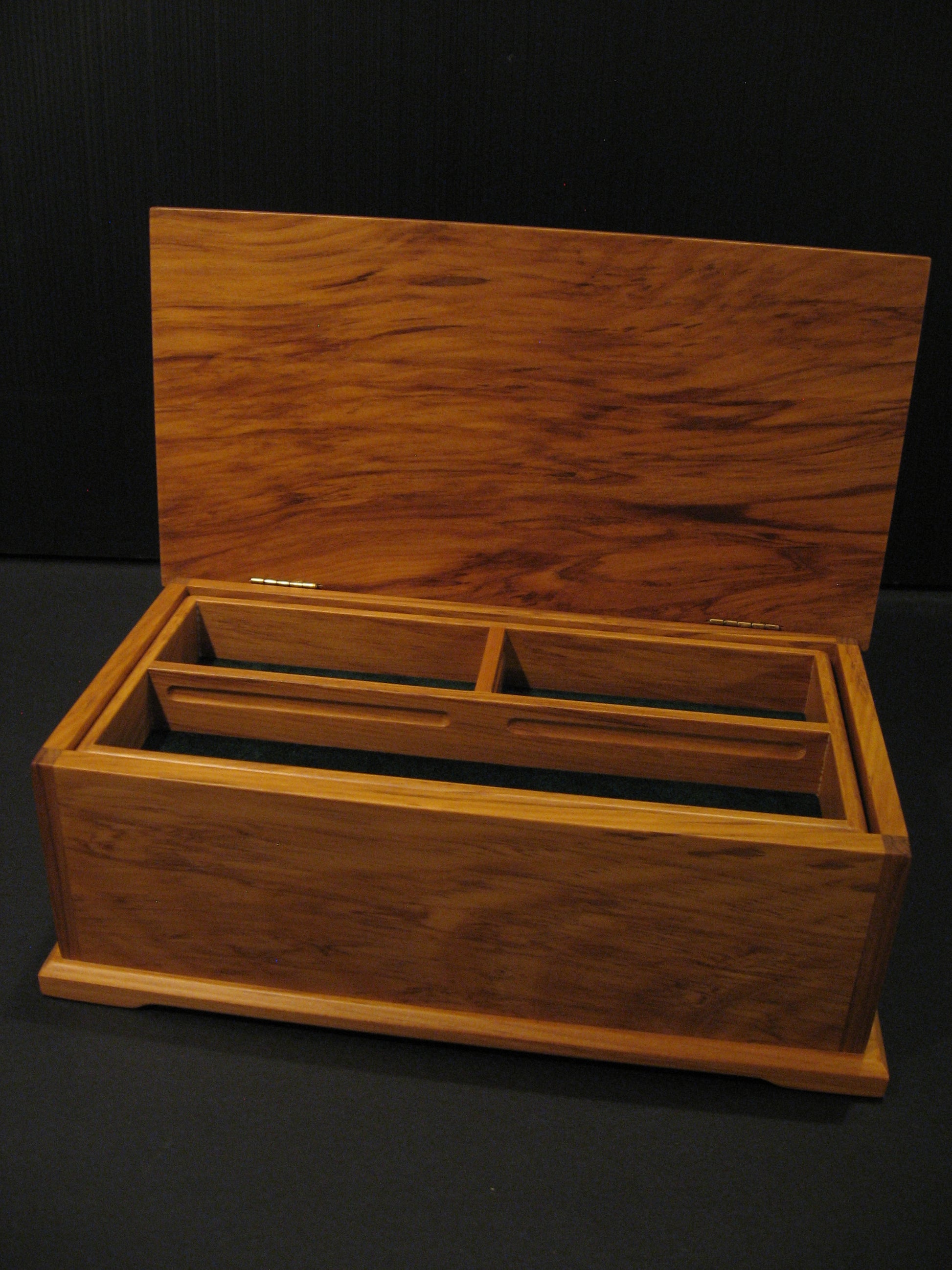 Inside of Rimu Wooden Deluxe Jewellery Box by Timber Arts NZ Silver Fern Gallery