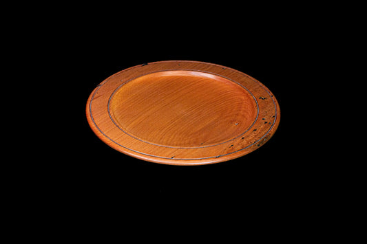 Side view of Kauri Wood Plate by Woodturner Mark Russell No348